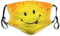 Balaclavas Face/Mouth Masks Washable Dust Mask with Filter Resuable World Smile Day Yellow Happy Smile M