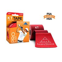 KT Tape Pro Kinesiology Sports Tape, Latex Free, Water Resistant, Therapeutic Tape, Pro Choice, Precut & Uncut Options, 1 Roll, Folds of Honor Edition, Patriot Red, FOH - Patriot Red