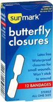 Sunmark Waterproof Butterfly Closures - 12ct