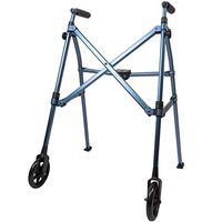 Able Life Space Saver Walker, Lightweight Folding 2 Wheel Travel Walker for Seniors with Fixed Wheels, Cobalt Blue
