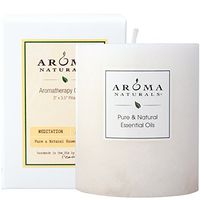Aroma Naturals Patchouli and Frankincense Essential Oil White Scented Pillar Candle, Meditation, 3 inch x 3.5 inch