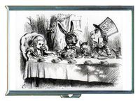 Alice In Wonderland Mad Tea Double-Sided Cigarette Case, ID Holder, Wallet with RFID Theft Protection