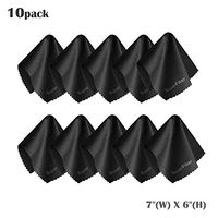 EACHPOLE [10PACK] Microfiber 7"(W) x 6"(H) Black Cleaning Cloths for Glasses, Screens, Record Cleaners, Lenses, Cameras, Eyeglasses, Cell Phone, APL2240