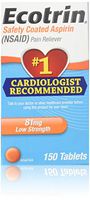 Ecotrin Aspirin, Low Strength, 81 mg, Tablets 150 ct (Pack of 6)
