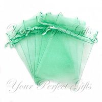 100 pcs 3x4" (8x10cm) Organza Bags Wedding Favor Bags Party Gift Bags Candy Bag Jewelry Pouch Drawstring Bag FB777 (Mint Green - FB048)