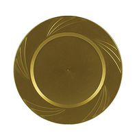 Maryland Plastics 15 Count Newbury Dinner Plate, 10-3/4", Gold