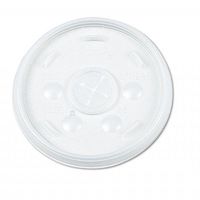 DCC16SL - Plastic Lids, for 16-oz. Hot/Cold Foam Cups, Slip-Thru Lid, White