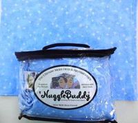 'NUGGLEBUDDY New! Microwavable Moist Heat & Aromatherapy Organic Rice Pack-Cold Pack. Whimsical Light Blue Star Fabric Infused with the Scent of Baby Powder!
