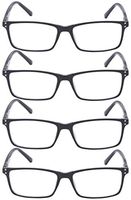 Reading Glasses 4 Pairs Design Readers Women Men Reading Eyeglasses (Black, 2.50)