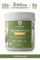Amazing Grass DIGEST Plant Based with Probiotics + Fiber to Manage Bloat, Vegan Protein Powder, Unflavored, 15 Servings