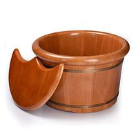 Foot Massagers Foot bath barrel Foot wash bucket Laundry tub Massage bucket Bathing bucket Oak health bucket Spa massage pedicure bucket Small wooden tub for home use Give your family the best gift Fo