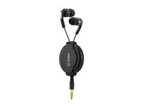 Retractable Headset Ear Bud Black Compatible with ZTE Blade Spark