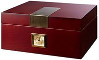 La Madera Cubana Cherry Humidor Oak Tree Cigar Humidor with Humidifier & Hygrometer Cigars Box Set, Durable & Elegant Wood Design, Functional High-End Interior Perfect for 30-50 Cigars