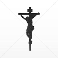 Religion Various sizes Decals Stickers Jesus Christ Cross Symbol Tablet Laptop Weat Mettalic Black (4 X 1.96 Inches)