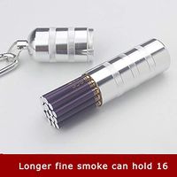 NACHEN Women's Cigarette Case Portable Sealed Cans Waterproof Aluminum Tobacco Box Can Accommodate 16 Fine Cigarettes,Silver,2.8X12CM