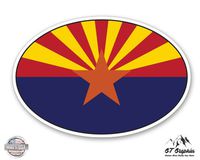 GT Graphics Arizona State Flag Oval - 8" Vinyl Sticker - for Car Laptop I-Pad - Waterproof Decal