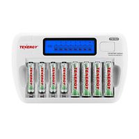 Combo: Tenergy TN162 8-Bay Smart LCD AA/AAA NiMH/NiCd Charger + 4xAA & 4xAAA Centura (LSD) NiMH Rechargeable Batteries