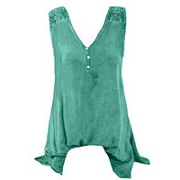 UNBER Tops Shirt Blouse Women Plus Size Casual Lace V Neck Solid Daily Sleeveless Vest