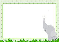 30 Blank Cards Invitations Thank You Cards Elephant Green Birthday Party Baby Shower + 30 White Envelopes