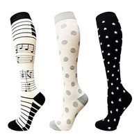 Copper Knee High Compression Socks for Women & Men 20-30mmHg - Best For Running,Nurses,Medical,Pregnancy and Travel (Large/X-Large, A4-Multicoloured(3 Pairs))