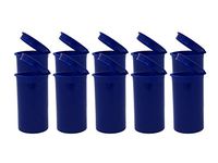 19 DRAM POP TOP Bottles Qty Size Count CASE Squeeze top Rx Pill Bottles Prescription Crafts Coins Storage Medicine 420 Containers Made in USA (100 PCS, Blue - Solid (Opaque)