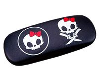 Skull Pattern Glasses Case Protective Holder Hard Leather Eyeglasses Case - 16