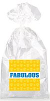 Fabulous Blue on Yellow Party Favor Bags with Ties - 12pack