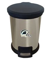 The Furniture Cove New 1.3 Gallon Round Stainless Steel Step Trash Can Waste Basket Featuring Your Choice of a Football Team Logo (Panthers Helmet)