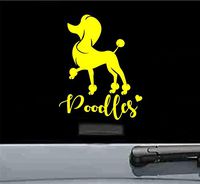 Poodles heart Vinyl Decal Sticker poodle dog pet animal (YELLOW)