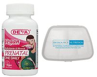 Biosource Nutrition Pocket Pill Pack in Bundle with Vegan Prenatal Multivitamin and Mineral One Daily 90 Tablets by Deva Nutrition