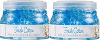 SMELLS BEGONE Odor Eliminator Gel Beads - Air Freshener with Essential Oils - Eliminates Odors in Pet Areas, Bathrooms, Boats, RVs and Cars - Non-Toxic - 12 Ounce (Fresh Cotton Scent - 2 Pack)