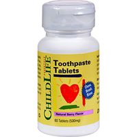 Childlife Toothpaste Tablet Natural Berry - Chew, Brush, Rinse - for Children 3-12 Years - 60 Tablets (Pack of 2)