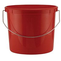 5-qt. Red Plastic Bucket with Steel Handle (24-Pack)