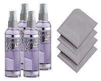 Eyeglass Lens Cleaner Spray | 4 Pack of 4oz Glasses Cleaning Spray & 4 Microfiber Cleaning Cloth for Screens, Lenses, or Sunglasses