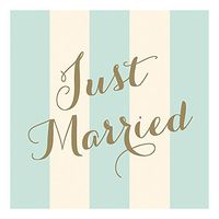 Graphique Just Married Napkins, 20 Soft Triple-Ply Tissue Napkins With"Just Married" Message in Gold, 5" x 5"