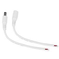 5 Pair DC Power Pigtail Cable Wire 5.5x2.1mm Male Female DC Power Jack Plug Adapter Connector(White)