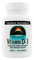 Source Naturals Vitamin D-3 2000 iu Supports Bone & Immune Health - 100 Capsules