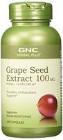 GNC Herbal Plus Grape Seed Extract 100mg, 100 Capsules, Provides Antioxidant Support