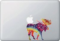 Yadda-Yadda Design Co. Rainbow Tie Dye Moose - Laptop | MacBook | Computer - Vinyl Decal Sticker YYDC (Size Variations Available) (Medium 5.5" w x 5" h) Rainbow TIE DYE