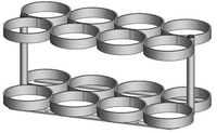 FWF Oxygen Rack Holds 8 (M-22 OR JD 5.50 Style) CYLINDERS Diameter of 5.25" Made in USA