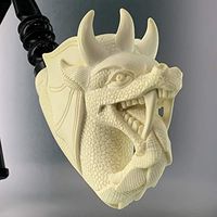 Fire Breathing Dragon Full Bend Meerschaum Pipe Master Carver Baglan M99037