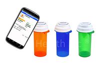 Jini Smart Pill Bottle- Instantly Set Pill Reminder, Record Pill Taken & Location by Just Tapping The Logo with Your Phone (Pack of 3: 1 Amber, 1 Blue, 1 Green)