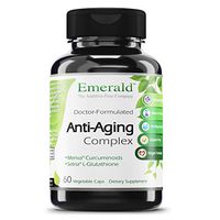 Anti-Aging Complex - with L-Glutathione, Resveratrol, CoQ10, R-Alpha Lipoic Acid, Meriva, Pomegranate, & More - Emerald Labs (Rainforest) - 60 Vegetable Capsules