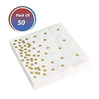 paper napkins disposable party napkins eco friendly and recyclable gold dot white napkin 50 x 3 ply luncheon 6.5 x 6.5 inch