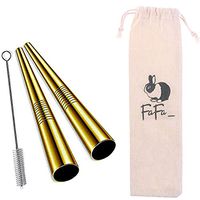 7 Color Options To Choose From! 2 Pieces Stainless Steel Reusable BOBA Straws Reusable Bubble Tea Straws