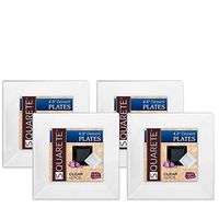 Squarete 4.5'' inch Clear Dessert Plates Party Plates Hard Plastic Elegant Disposable 10 Dessert Plates Per Package Pack of 4