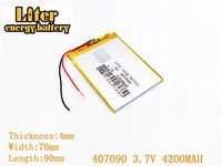 3.7V 4200mAh 407090 Lithium Polymer Ion Rechargeable Battery Lithium Polymer Li-Po Battery for MP4 GPS MP3 Bluetooth Stereo DIY Gift