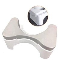 Plastic Squat Bench - Adjustable Height Bathroom Toilet Stool -Kitchen Step Stool Space Save Durable,Gray