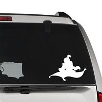 GottaLoveStickerz Aladdin Magic Flying Carpet Genie Permanent Vinyl Decal Sticker for Laptop Tablet Helmet Windows Wall Decor Car Truck Motorcycle - Size (05 Inch / 13 cm Wide) - Color (Gloss White)
