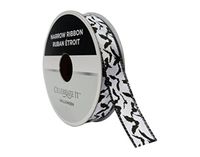 Halloween Bats on White Narrow Ribbon 5/8" x 15'